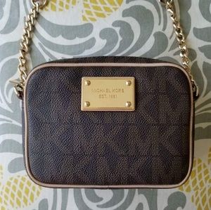 Michael Kors Brown East West Logo Mini Crossbody